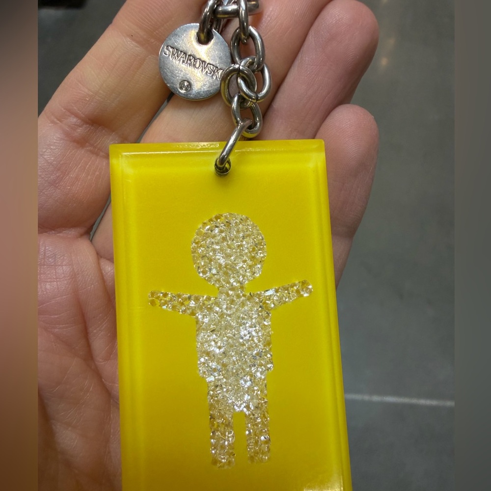 Vintage Swarovski Crystal Yellow Keychain Bag Charm